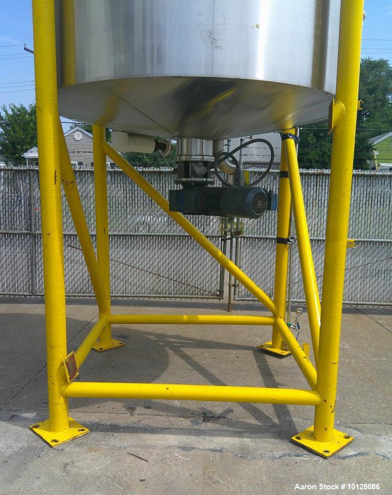 Used 1,900 Gallon JV Northwest Stainless Steel Jacketed Tank with 3 HP Agitator – 45 PSI, UM Stamped