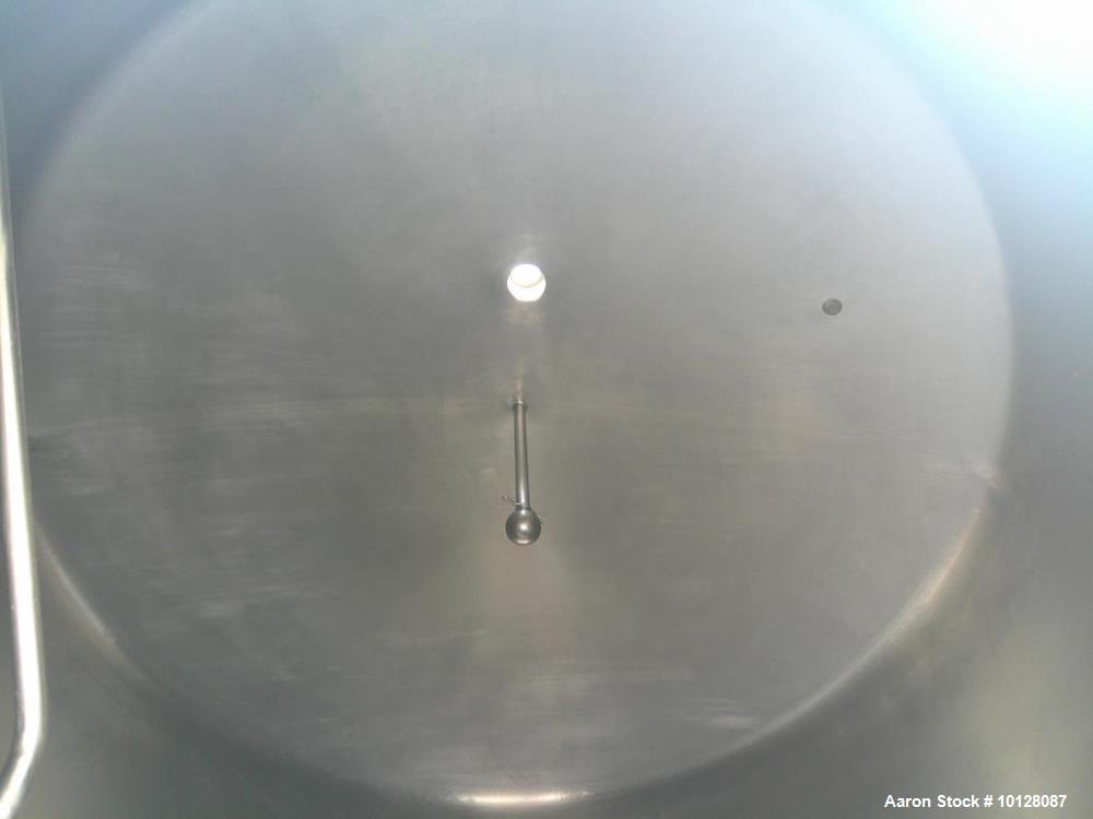 Used 2,000 Gallon JV Northwest Stainless Steel Jacketed Vertical Tank – Cone Bottom, Tri-Clamp Fittings