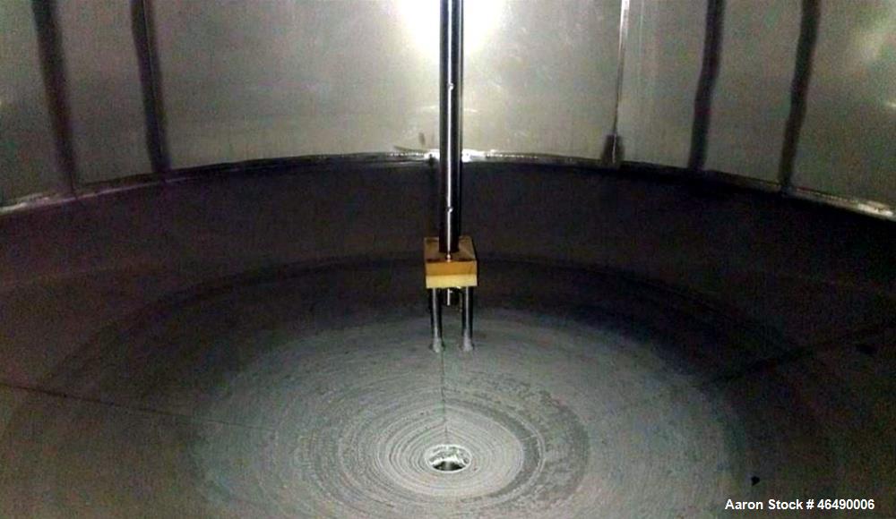 Used J.V. Northwest Tank, 4500 Gallon, 304 Stainless Steel, Vertical. 84" Diameter x 180" straight side, 15 degree coned top & bottom. Bottom sidewall channel cooling jacket approximate 46-1/2" wide ...