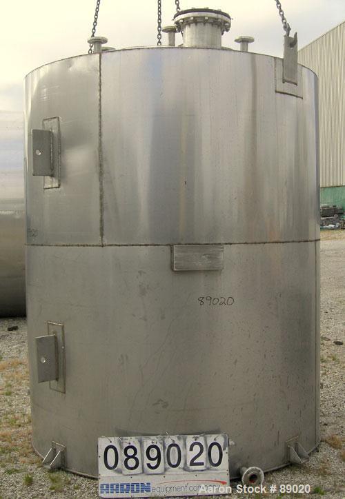 Used Keller Sales And Engineering Tank, 2,858 Gallon, 304 Stainless Steel, Vertical. Approximately 90" diameter x 108" straight side. Coned top, flat bottom. Openings: top 3", (3) 2", 10", 24" manway...