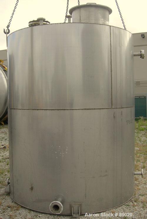 Used Keller Sales And Engineering Tank, 2,858 Gallon, 304 Stainless Steel, Vertical. Approximately 90" diameter x 108" straight side. Coned top, flat bottom. Openings: top 3", (3) 2", 10", 24" manway...