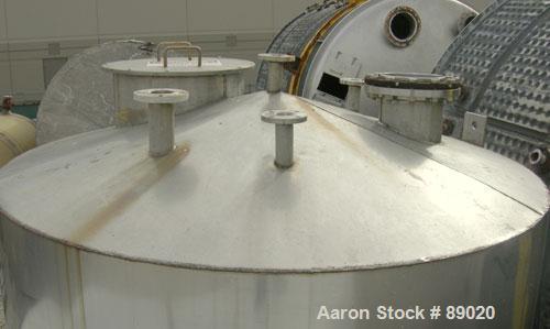 Used Keller Sales And Engineering Tank, 2,858 Gallon, 304 Stainless Steel, Vertical. Approximately 90" diameter x 108" straight side. Coned top, flat bottom. Openings: top 3", (3) 2", 10", 24" manway...