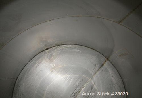 Used Keller Sales And Engineering Tank, 2,858 Gallon, 304 Stainless Steel, Vertical. Approximately 90" diameter x 108" straight side. Coned top, flat bottom. Openings: top 3", (3) 2", 10", 24" manway...