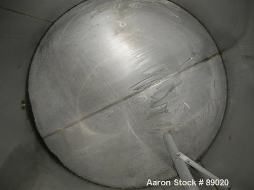 Used Keller Sales And Engineering Tank, 2,858 Gallon, 304 Stainless Steel, Vertical. Approximately 90" diameter x 108" straight side. Coned top, flat bottom. Openings: top 3", (3) 2", 10", 24" manway...