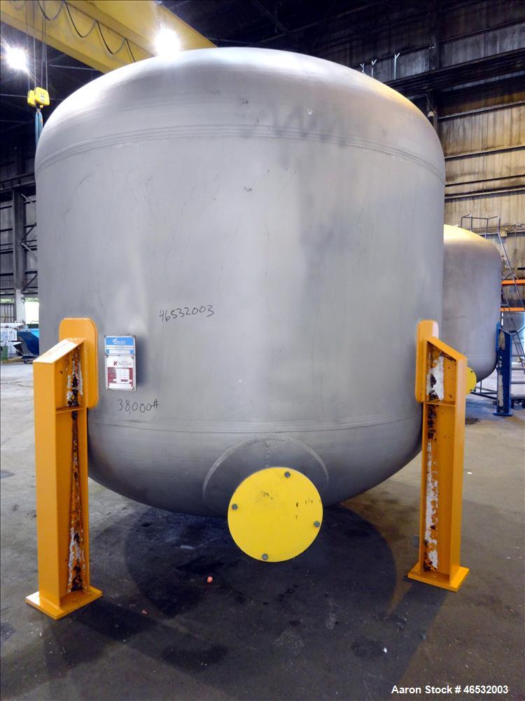 Unused- Graver Water Systems Approximate 4000 Gallon Mixed Bed Vessel Ion Exchange Column Tank. Manufactured by Kennedy Tank, 304/304L stainless steel, vertical. 120" Diameter x 60" straight side, 2:...