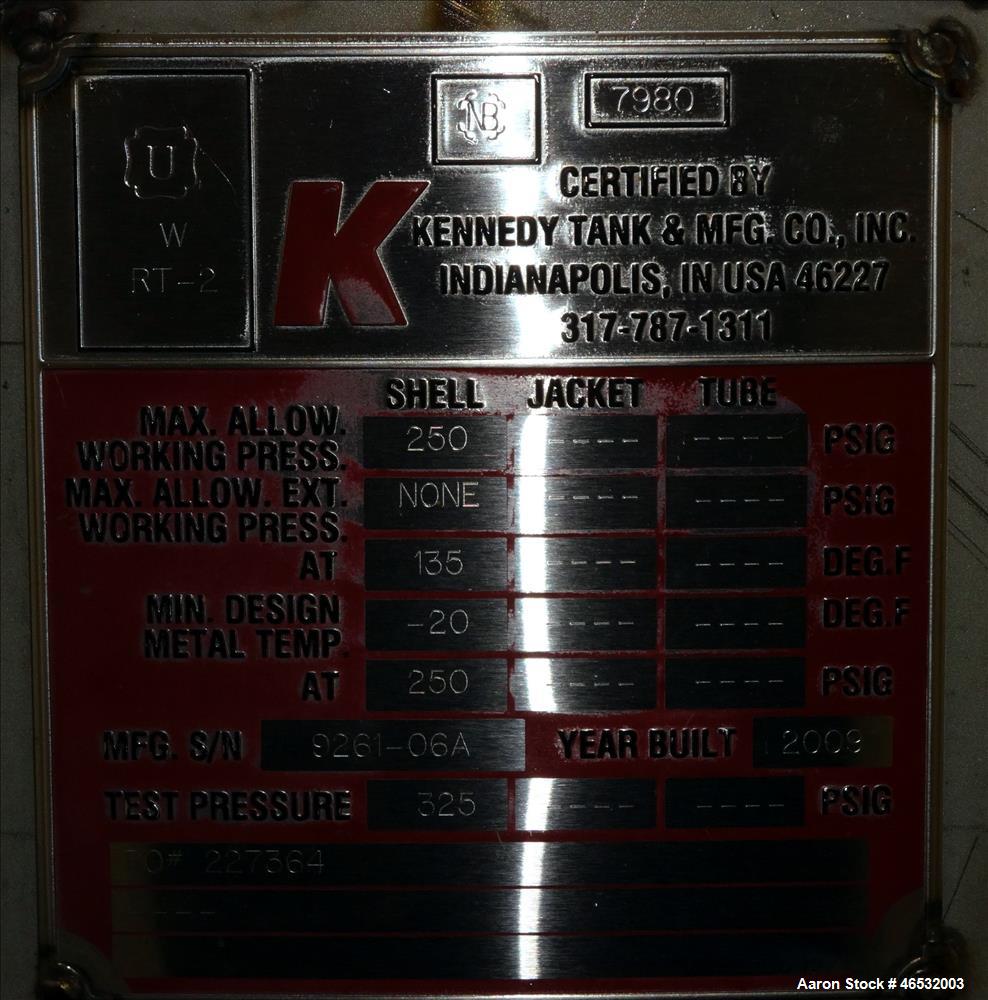 Unused- Graver Water Systems Approximate 4000 Gallon Mixed Bed Vessel Ion Exchange Column Tank. Manufactured by Kennedy Tank, 304/304L stainless steel, vertical. 120" Diameter x 60" straight side, 2:...