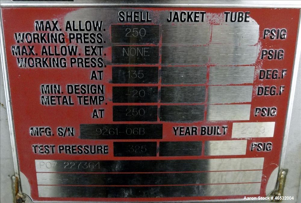 Unused- Graver Water Systems Approximate 4000 Gallon Mixed Bed Vessel Ion Exchange Column Tank. Manufactured by Kennedy Tank, 304/304L stainless steel, vertical. 120" Diameter x 60" straight side, 2:...
