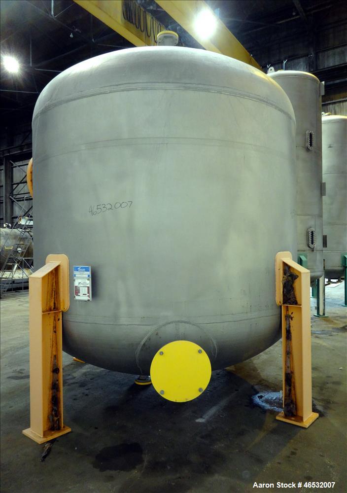 Unused- Graver Water Systems Approximate 4700 Gallon Cation Vessel Ion Exchange Column Tank. Manufactured by Kennedy Tank, 316/316L stainless steel, vertical. 120" Diameter x 76" straight side, 2:1 e...