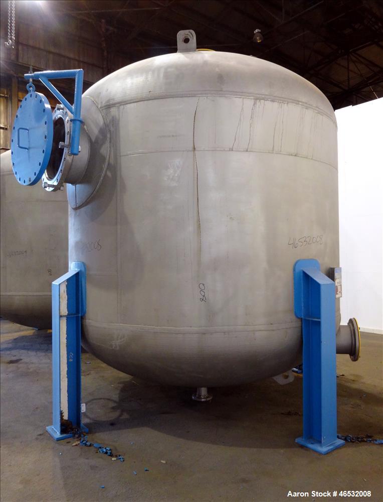 Unused- Graver Water Systems Approximate 4700 Gallon Cation Vessel Ion Exchange Column Tank. Manufactured by Kennedy Tank, 316/316L stainless steel, vertical. 120" Diameter x 76" straight side, 2:1 e...