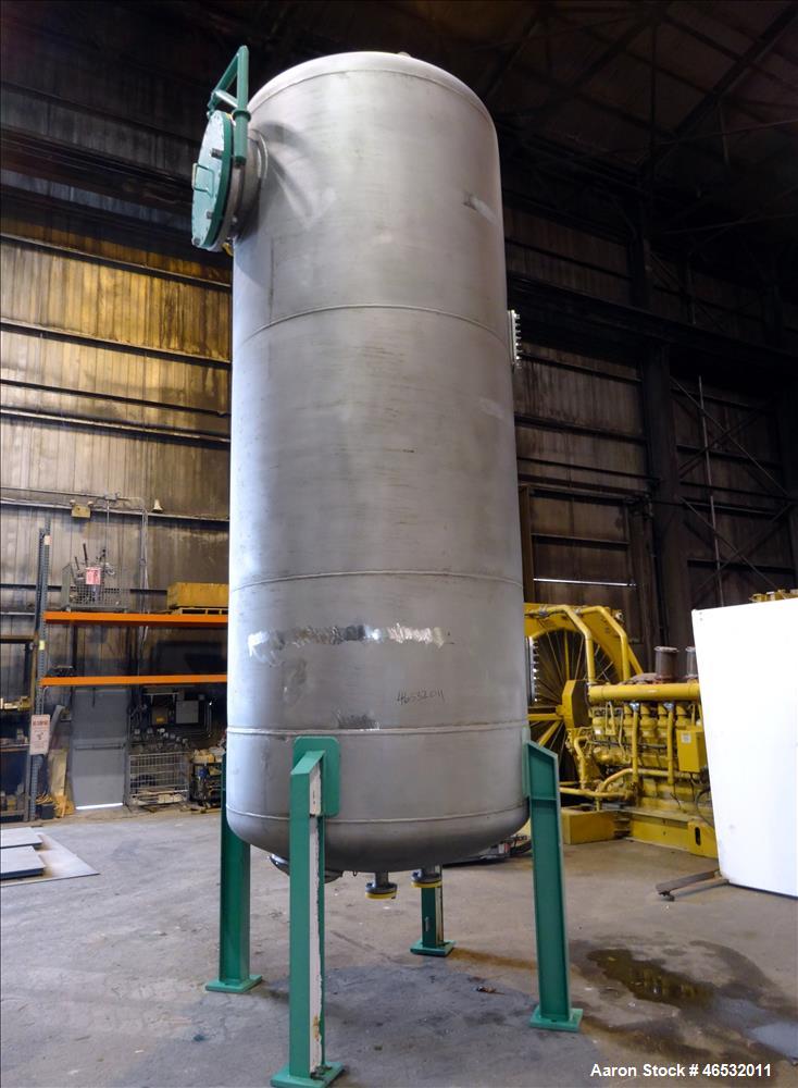 Unused- Graver Water Systems Approximate 3000 Gallon Exhausted Resin Storage Vessel. Manufactured by Kennedy Tank, 304/304L stainless steel, vertical. 72" Diameter x 168" straight side, dished top an...