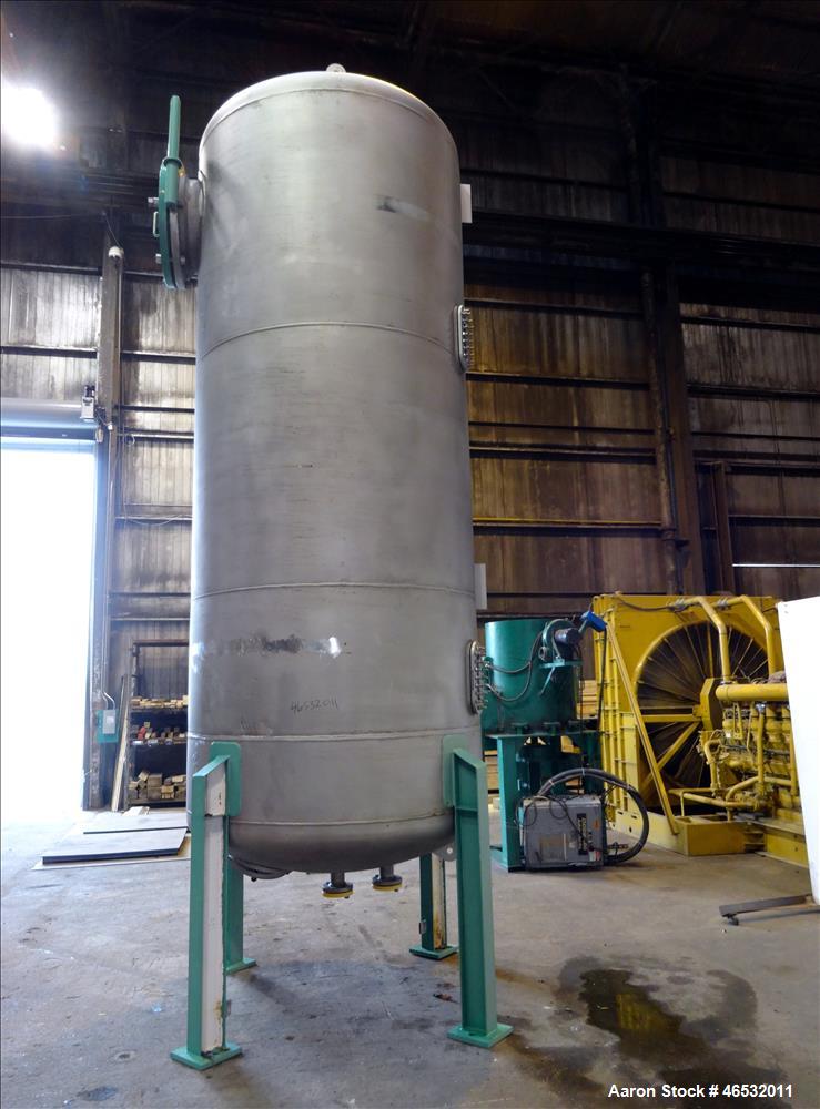 Unused- Graver Water Systems Approximate 3000 Gallon Exhausted Resin Storage Vessel. Manufactured by Kennedy Tank, 304/304L stainless steel, vertical. 72" Diameter x 168" straight side, dished top an...