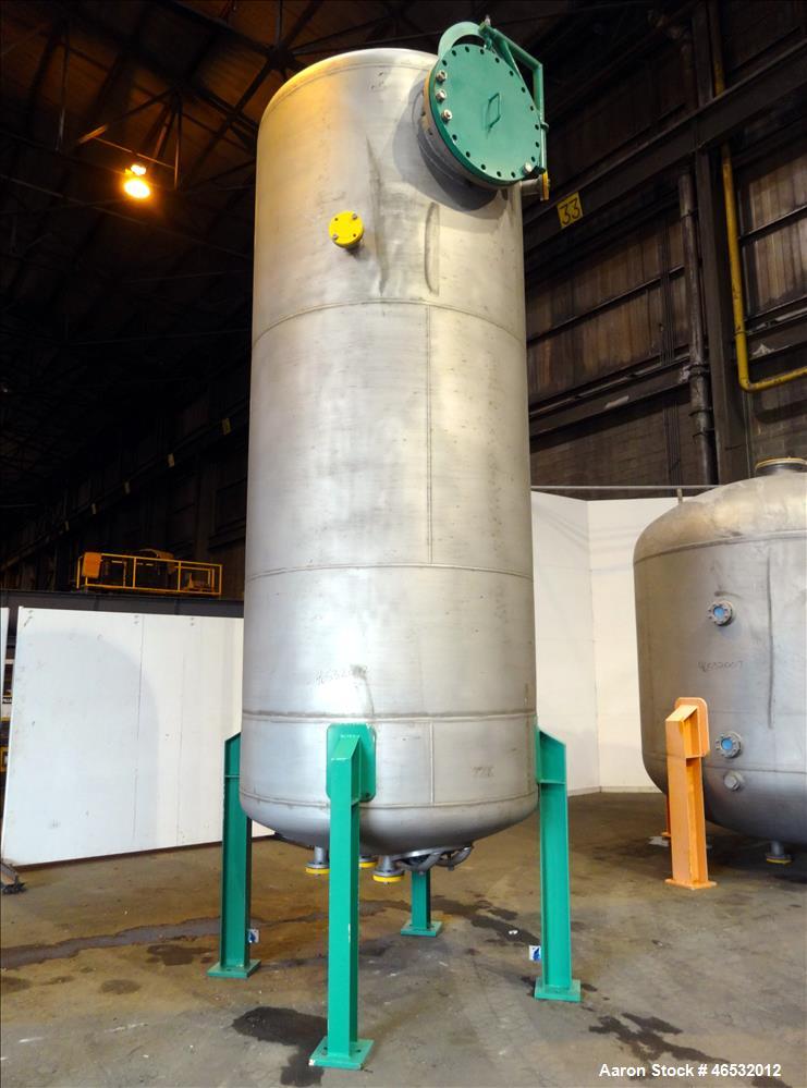 Unused- Graver Water Systems Approximate 3000 Gallon Fresh Resin Storage Vessel. Manufactured by Kennedy Tank, 304/304L stainless steel, vertical. 72" Diameter x 168" straight side, dished top and bo...