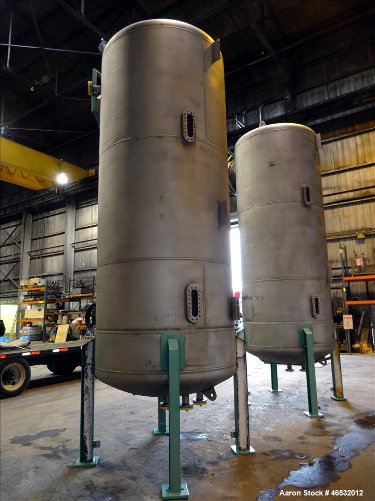 Unused- Graver Water Systems Approximate 3000 Gallon Fresh Resin Storage Vessel. Manufactured by Kennedy Tank, 304/304L stainless steel, vertical. 72" Diameter x 168" straight side, dished top and bo...