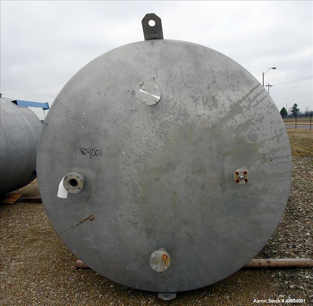 Used-Kennedy Tank, Approximate 3,500 Gallon, 7' Diameter x 15' High, Vertical, Stainless Steel. Dished Heads. (4) Angle iron...