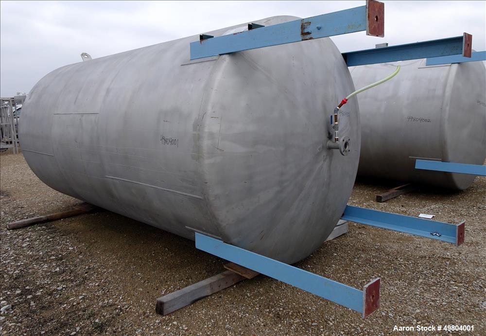 Used-Kennedy Tank, Approximate 3,500 Gallon, 7' Diameter x 15' High, Vertical, Stainless Steel. Dished Heads. (4) Angle iron...