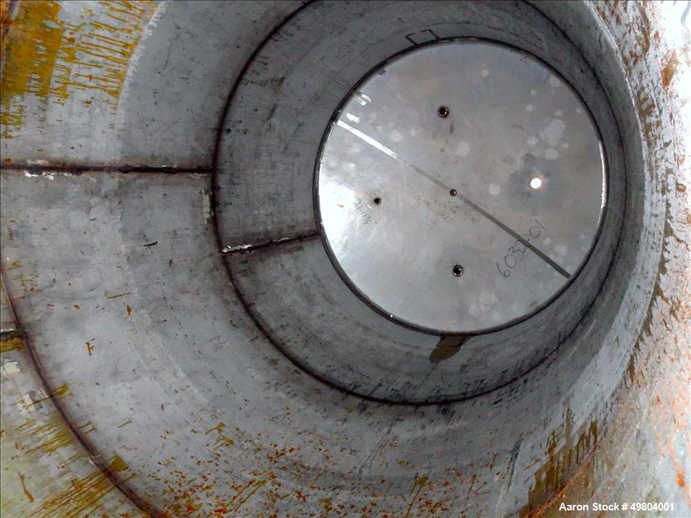 Used Kennedy Tank, Approximate 3,500 Gallon, 7' Diameter x 15' High, Vertical, Stainless Steel. Dished Heads. (4) Angle iron legs.  Yr. 1995.