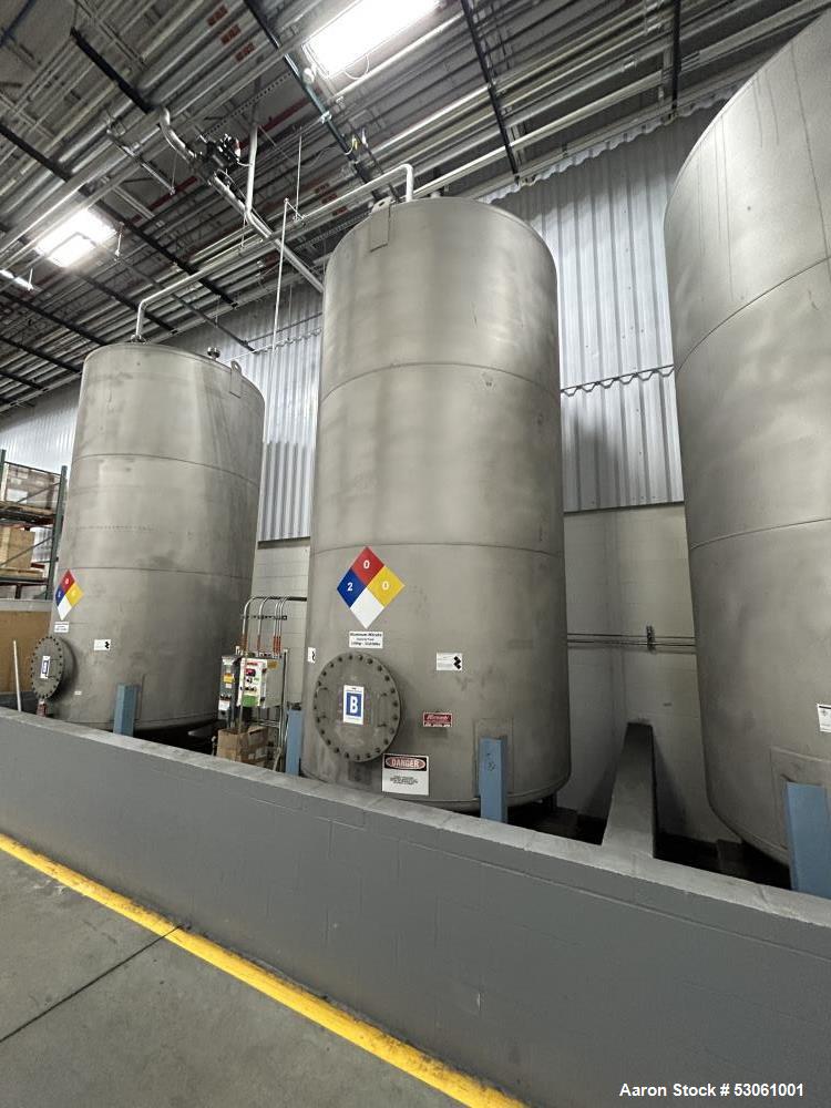 Used 3,000 Gallon Kennedy Holding Tank, Approx. 153" straight side, 84" diameter,Approx 183" overall height. Various top openings, 20" side bottom bolted manyway entrance, 3" center bottom outlet w/ ...
