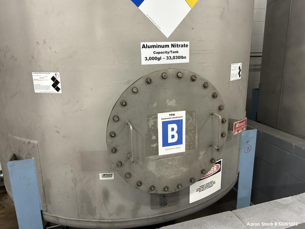 Used 3,000 Gallon Kennedy Holding Tank, Approx. 153" straight side, 84" diameter,Approx 183" overall height. Various top openings, 20" side bottom bolted manyway entrance, 3" center bottom outlet w/ ...