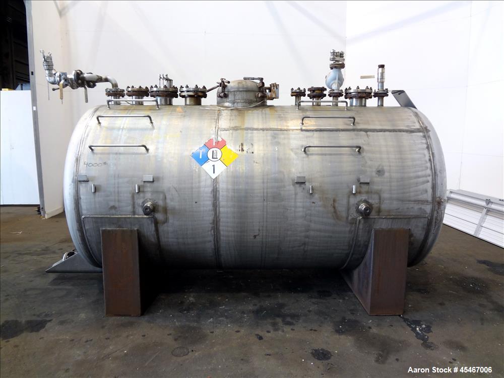 Used 1,900 Gallon Stainless Steel Tennessee Eastman Pressure Tank
