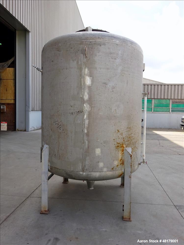 Used Komline-Sanderson Tank, Approximate 1500 Gallon, 316 Stainless Steel, Vert