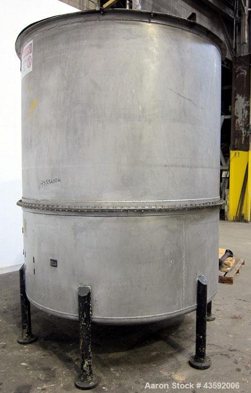 Used L. Lawrence Tank, 2000 Gallon, 316 Stainless Steel, Vertical. Approximately 78” diameter x 90” straight side (56” bolt- on top section), bolt-on flat top with (2) 1/3 hinged covers, dished botto...