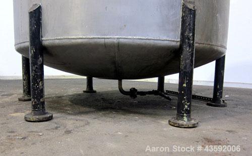 Used L. Lawrence Tank, 2000 Gallon, 316 Stainless Steel, Vertical. Approximately 78” diameter x 90” straight side (56” bolt- on top section), bolt-on flat top with (2) 1/3 hinged covers, dished botto...