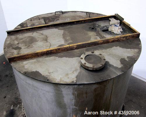 Used L. Lawrence Tank, 2000 Gallon, 316 Stainless Steel, Vertical. Approximately 78” diameter x 90” straight side (56” bolt- on top section), bolt-on flat top with (2) 1/3 hinged covers, dished botto...