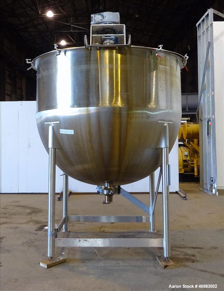 Used Lee Industries Mixing Tank, 1000 Gallon,  Model # 1000 A5S, 316 Stainless