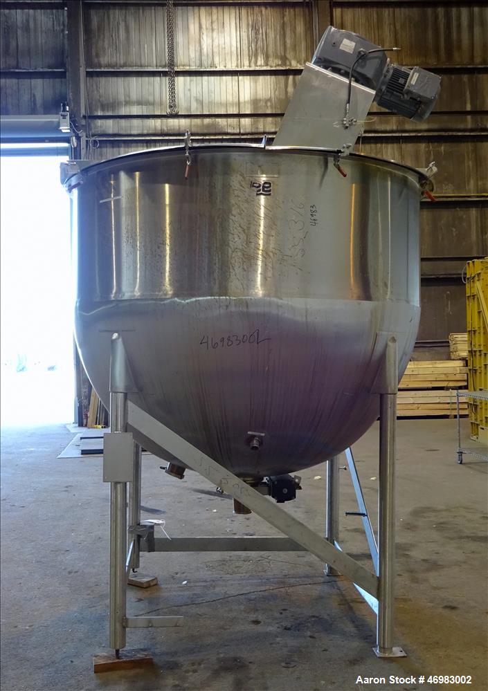 Used Lee Industries Mixing Tank, 1000 Gallon,  Model # 1000 A5S, 316 Stainless
