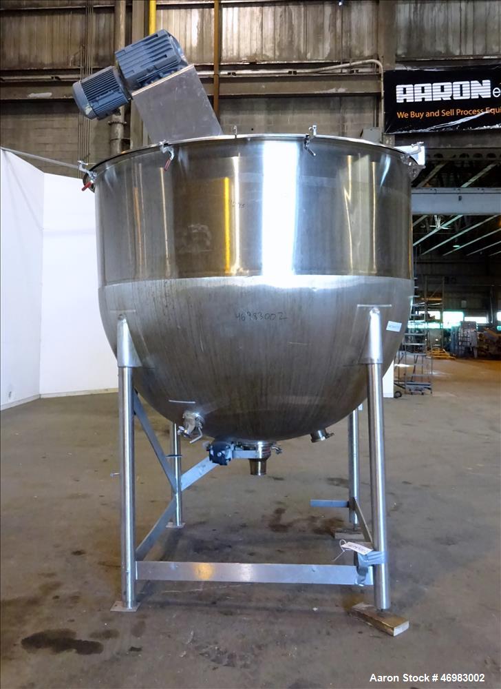 Used Lee Industries Mixing Tank, 1000 Gallon,  Model # 1000 A5S, 316 Stainless