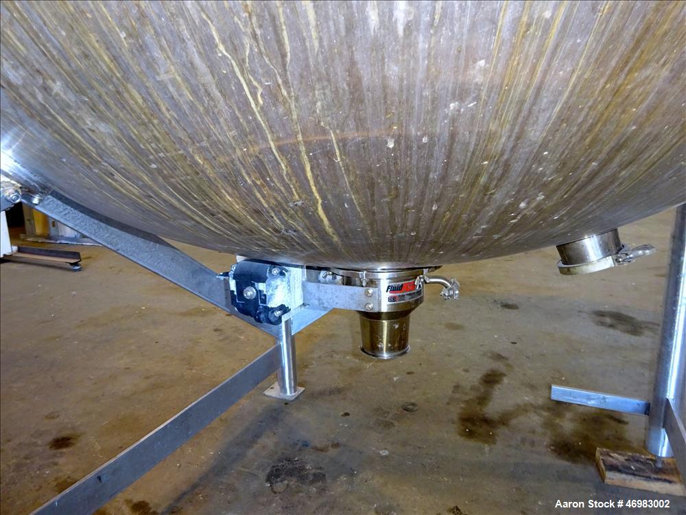 Used Lee Industries Mixing Tank, 1000 Gallon,  Model # 1000 A5S, 316 Stainless