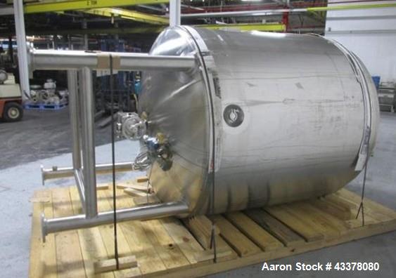 Used Lee Receiver, 1000 Gallon, Model 1000DBT. 316 Stainless steel construction, approximately 66" diameter x 64" straight side, dish top and bottom, rated 40 psi and full vacuum at 287 F internal, 1...