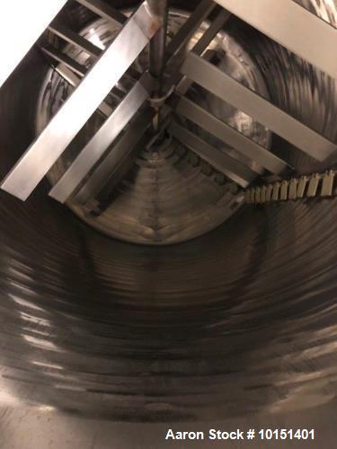 Used Lee Industries Approximately 2,500 Gallon 304 Stainless Steel Jacketed Doub