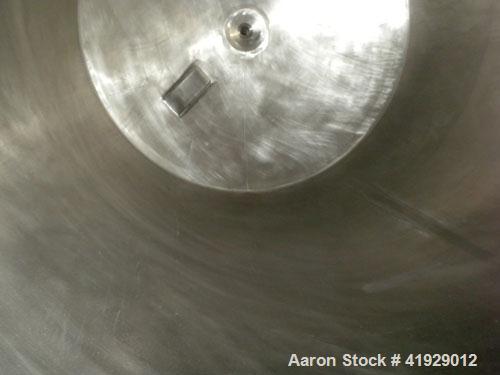 Used Lee Metal Products Tank, 1910 Gallon, 316 Stainless Steel, Vertical. 76" Diameter x 108" straight side, slight dish top, dished bottom. Openings: top (2) 18" manways with covers, (2) 3" sanitary...
