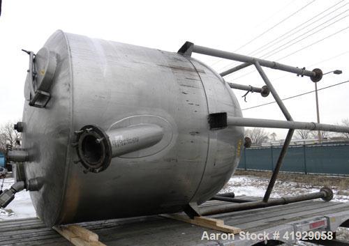 Used- Lee Metal Products Tank, 1500 Gallon, 316 Stainless Steel, Vertical. 76" diameter x 56" straight side. Dished 304 stai...