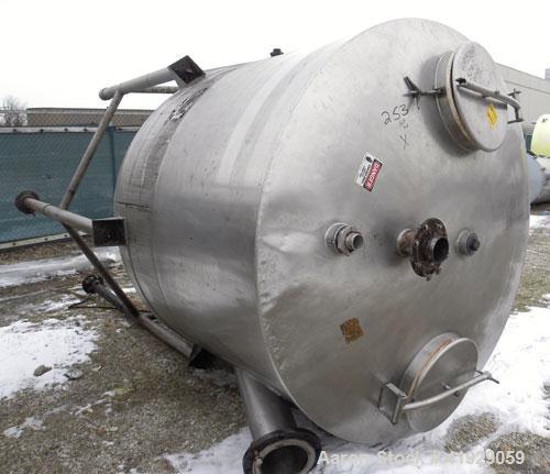 Used Lee Metal Products Tank, 1500 Gallon, 316 Stainless Steel, Vertical. 76" diameter x 56" straight side. Dished 304 stainless steel top head, hemisperical bottom. Approximate 92" overall depth. To...