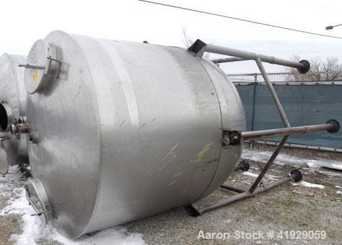 Used Lee Metal Products Tank, 1500 Gallon, 316 Stainless Steel, Vertical. 76" diameter x 56" straight side. Dished 304 stainless steel top head, hemisperical bottom. Approximate 92" overall depth. To...