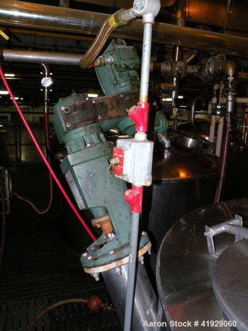 Used Lee Metal Products Tank, 1500 Gallon, stainless steel, vertical. 76" diameter x 56" straight side. Dished top, hemisperical bottom. Approximate 92" overall depth. Top side wall angled entering L...