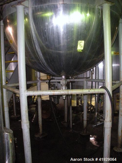 Used Lee Metal Products Tank, 1500 Gallon, 316 Stainless Steel, Vertical. 76" Diameter x 56" straight side, dished 304 stainless steel top head, hemisperical bottom. Approximate 92" overall depth. Op...