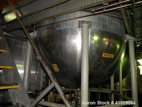 Used Lee Metal Products Tank, 1500 Gallon, 316 Stainless Steel, Vertical. 76" Diameter x 56" straight side, dished 304 stainless steel top head, hemisperical bottom. Approximate 92" overall depth. Op...