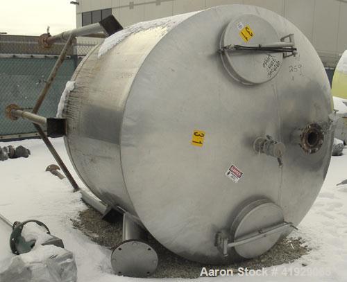 Used Lee Metal Products Tank, 1500 Gallon, 316 stainless steel, vertical. 76" diameter x 56" straight side. Dished 304 stainless steel top head, hemisperical bottom. Approximate 92" overall depth. Op...