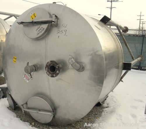 Used Lee Metal Products Tank, 1500 Gallon, 316 stainless steel, vertical. 76" diameter x 56" straight side. Dished 304 stainless steel top head, hemisperical bottom. Approximate 92" overall depth. Op...