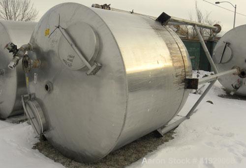 Used Lee Metal Products Tank, 1500 Gallon, 316 stainless steel, vertical. 76" diameter x 56" straight side. Dished 304 stainless steel top head, hemisperical bottom. Approximate 92" overall depth. Op...