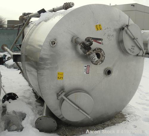 Used Lee Metal Products Tank, 1500 Gallon, 316 stainless steel, vertical. 76" diameter x 56" straight side. Dished 304 stainless steel top head, hemisperical bottom. Approximate 92" overall depth. Op...