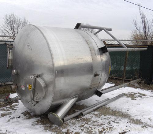 Used- Lee Metal Products Tank, 1500 Gallon, 316 stainless steel, vertical. 76" diameter x 56" straight side. Dished 304 stai...