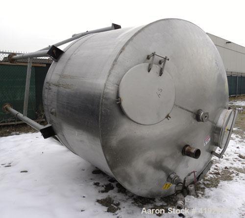 Used- Lee Metal Products Tank, 1500 Gallon, 316 stainless steel, vertical. 76" diameter x 56" straight side. Dished 304 stai...