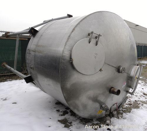 Used Lee Metal Products Tank, 1500 Gallon, 316 stainless steel, vertical. 76" diameter x 56" straight side. Dished 304 stainless steel top head, hemisperical bottom. Approximate 92" overall depth. Op...