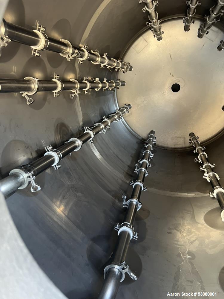 Unused 1,260 Gallon equivalent to 40 BBL 304 Stainless steel agitated Tank fabri