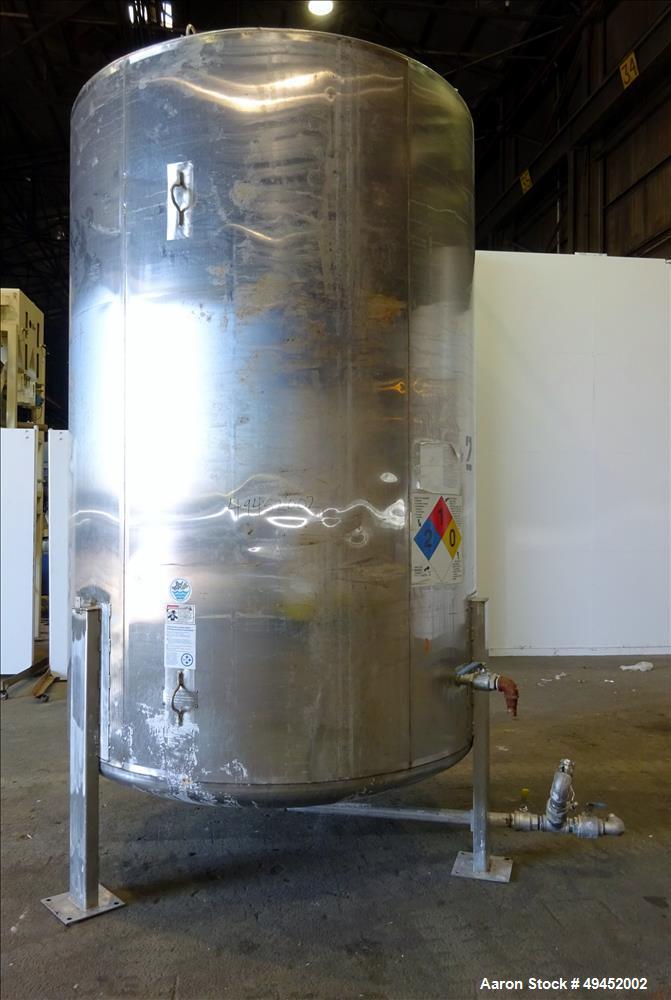 Used Mid State Tank Company Tank, Approximate 2,400 Gallon, 304 Stainless Steel