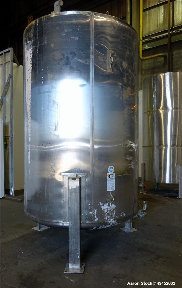 Used Mid State Tank Company Tank, Approximate 2,400 Gallon, 304 Stainless Steel